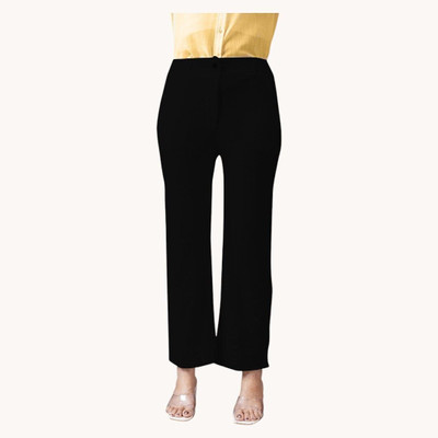 High Glitz Regular Fit Women Black Trousers