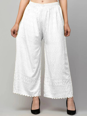 KGFONECLOTH Straight Fit Women White Trousers