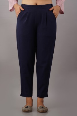 skytick Slim Fit Women Dark Blue Trousers