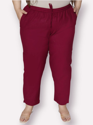Prin Fashion House Regular Fit Women Maroon Trousers