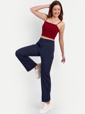 Broadstar Straight Fit Women Blue Trousers