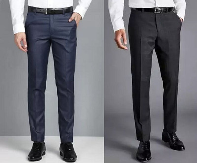 Shree VastraVeda Regular Fit Men Dark Blue, Black Trousers