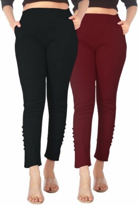 ZUVAIRIYA STORE Regular Fit Women Black, Maroon Trousers