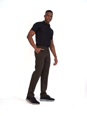 GORELAX Straight Fit Men Black Trousers