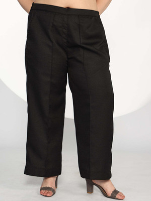 LetsDressUp Regular Fit Women Black Trousers