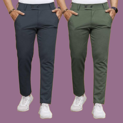 METRONAUT Regular Fit Men Grey, Green Trousers
