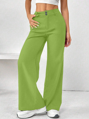Rajovati Loose Fit Women Light Green Trousers