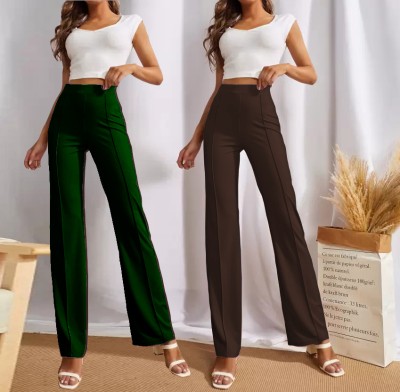 KASHIAN Relaxed Women Green, Brown Trousers