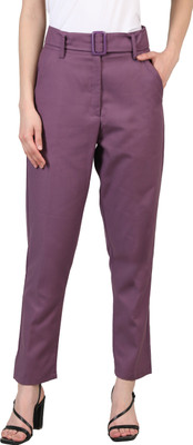 DLANXA Regular Fit Women Purple Trousers