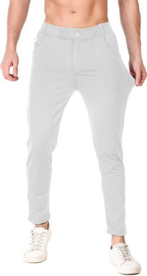 ask Solid Men Grey Track Pants