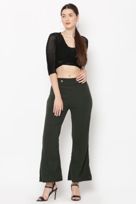 womenish Slim Fit Women Dark Green Trousers