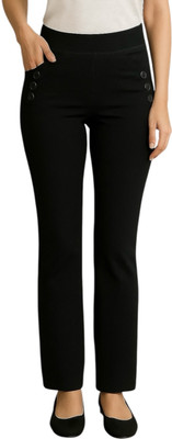 Luckycollection Straight Fit Women Black Trousers