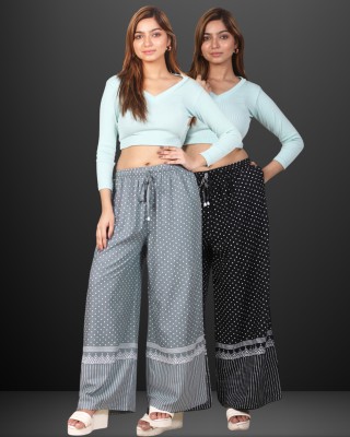 4K FASHION Relaxed Women Grey, Black Trousers