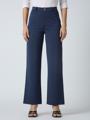Globus Straight Fit Women Blue Trousers