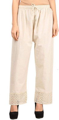 Vastraa Fusion Regular Fit Women Beige Trousers
