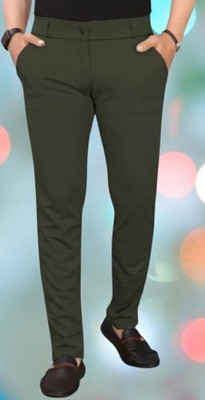 Advikfashion Slim Fit Men Green Trousers