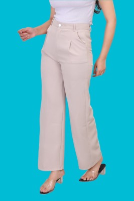 LOHIYA COLLECTION Straight Fit Women Cream Trousers