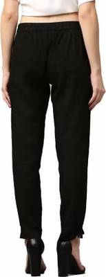 HouseOfCommon Comfort Fit Women Black Trousers