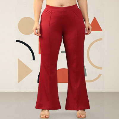 Anitafashion Loose Fit Women Maroon Trousers