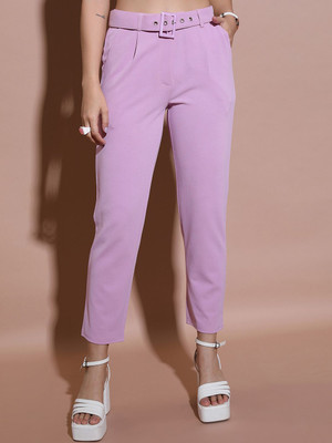 Tokyo Talkies Regular Fit Women Purple Trousers