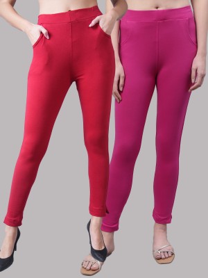 VALLES365 by S.c. Regular Fit Women Pink, Maroon Trousers