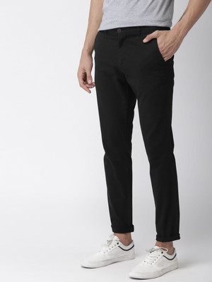 Mast & Harbour Slim Fit Men Black Trousers
