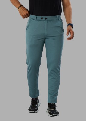 METRONAUT Slim Fit Men Cotton Blend Light Green Trousers