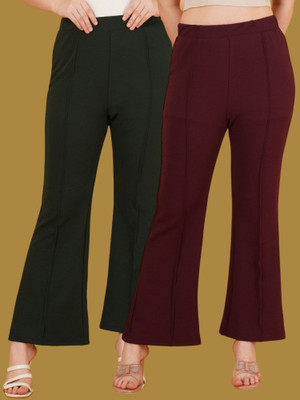 Kasendra Regular Fit Women Green, Blue Trousers
