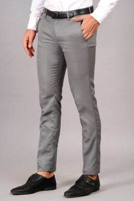 AXOLOTL Slim Fit Men Grey Trousers