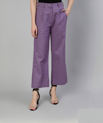 Jaipur Kurti Flared Women Purple Trousers
