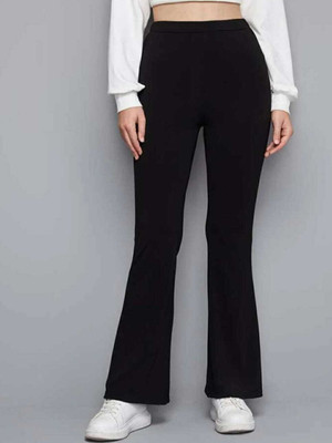 Broadstar Flared Women Black Trousers