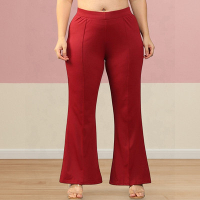 nitafashion Loose Fit Women Maroon Trousers