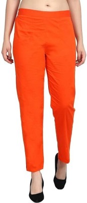 BerdNerd Regular Fit Women Orange Trousers