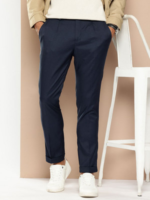 encore by INVICTUS Regular Fit Men Blue Trousers