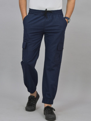 QuaClo Regular Fit Men Dark Blue Trousers