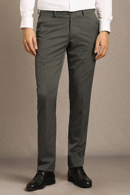 LOUIS PHILIPPE Slim Fit Men Grey Trousers