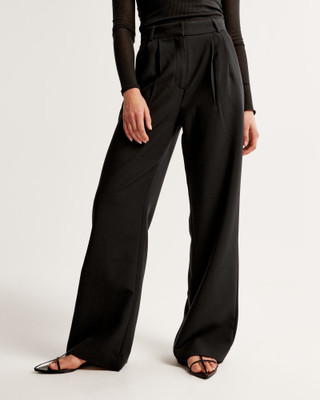 HOC Straight Fit Women Black Trousers