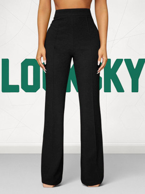 Anitafashion Loose Fit Women Black Trousers