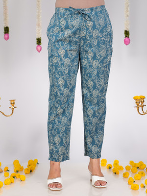 Aramya Comfort Fit Women Blue Trousers