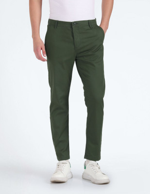 FLYING MACHINE Tapered Men Green Trousers
