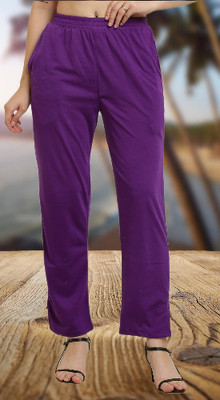 The Unicharm Regular Fit Women Purple Trousers