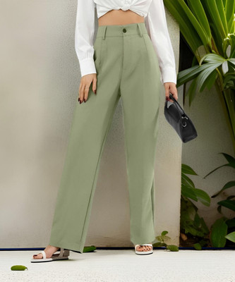 Zimli Regular Fit Women Light Green Trousers