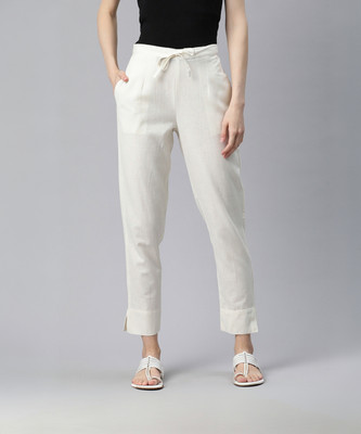 PIROH Regular Fit Women White Trousers