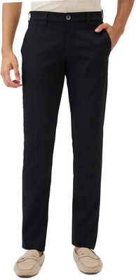PARX Tapered Men Black Trousers