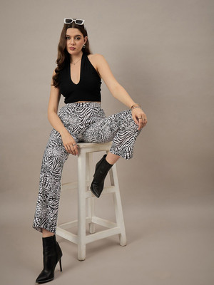 CORSICA Loose Fit Women Black, White Trousers