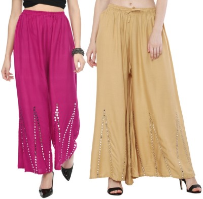 OMAYA Relaxed Women Beige Trousers