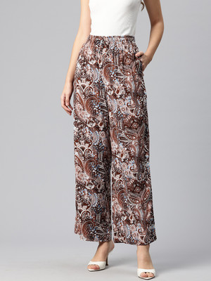 Popnetic Loose Fit Women Brown Trousers