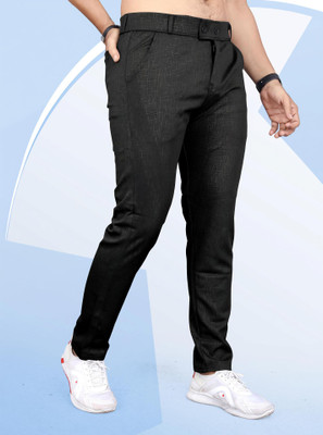 INDICLUB Slim Fit Men Black Trousers
