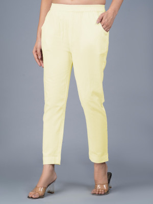 SAAV Slim Fit Women Cream Trousers