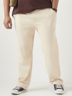 BEWAKOOF Relaxed Men Beige Trousers